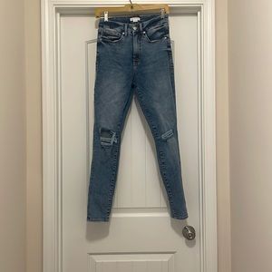 New Good American Good Legs Distressed Skinny Jean Size 8/29